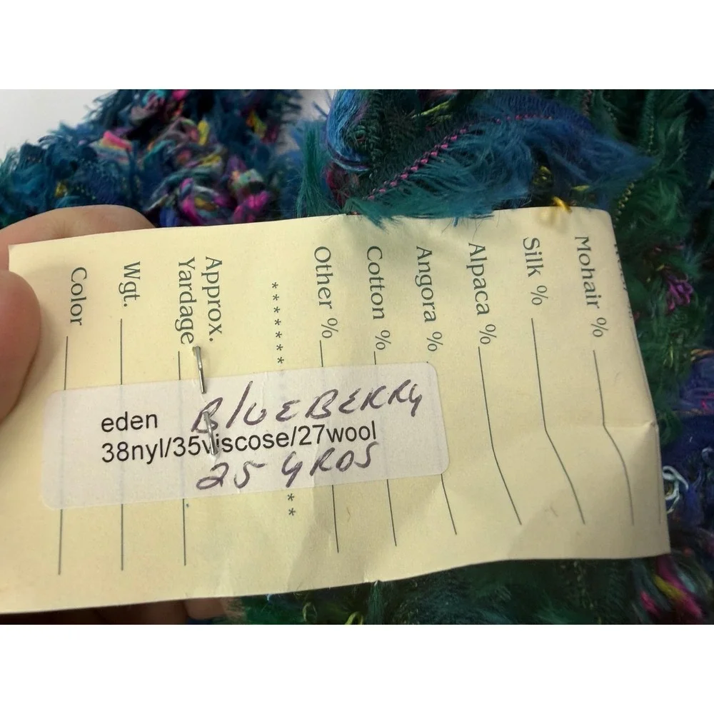 Great Adirondack Yarn Lot 4 Blueberry Nylon Viscose Wool Green Blue Hand Dyed